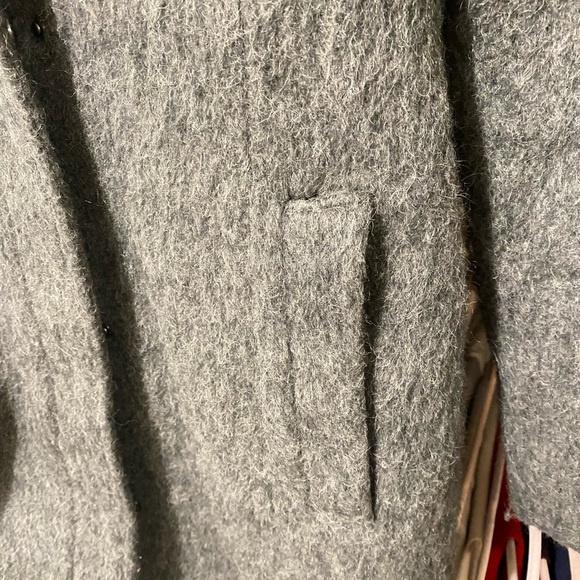 Gray Cole Haan Wool Belted Hooded Walker - Picture 3 of 7